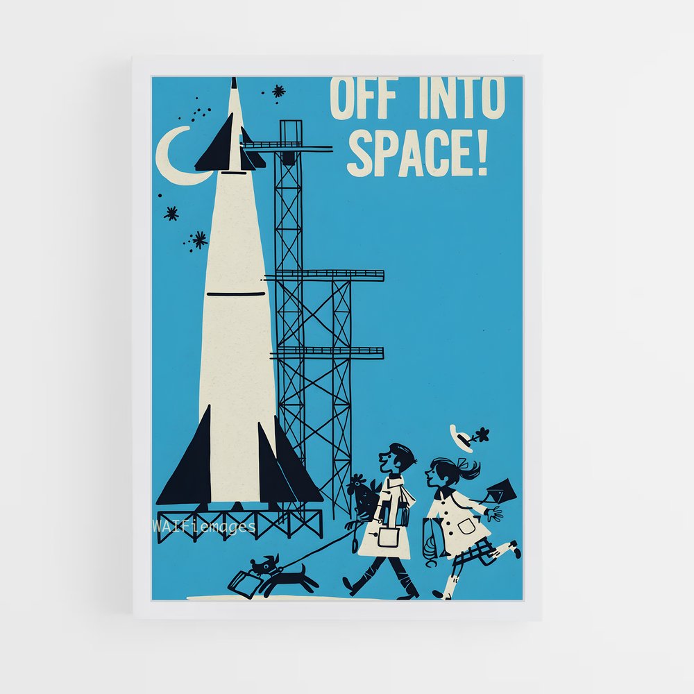 Poster fascinant aventure spatiale – affiche Espace rétro (vue 3)
